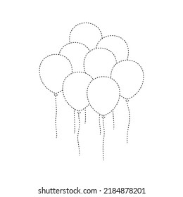 Balloon tracing worksheet for kids