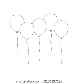Balloon tracing worksheet for kids