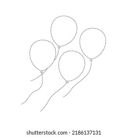 Balloon tracing worksheet for kids
