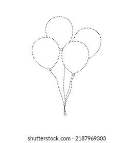Balloon tracing worksheet for kids