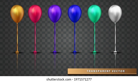 balloon transparent background holiday element design realistic baloon colorfull