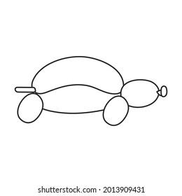 Balloon turtle vector icon.Outline vector icon isolated on white background balloon turtle.