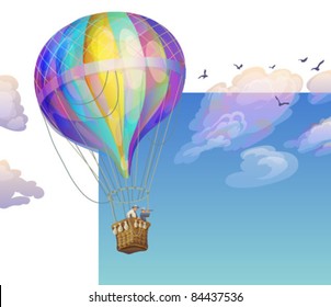 A balloon with the two travelers.