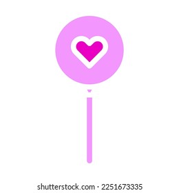 balloon valentine icon solid pink style illustration vector and logo. Icon sign from modern collection for web. Nice design perfect.