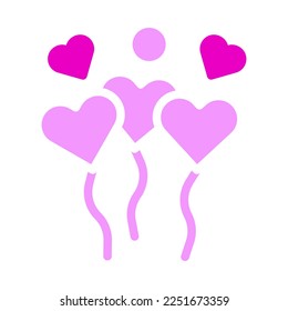 icono de valentina de globo de imagen de estilo sólido rosa vector y logotipo. Signo de icono de la colección moderna para la web. El diseño es perfecto.