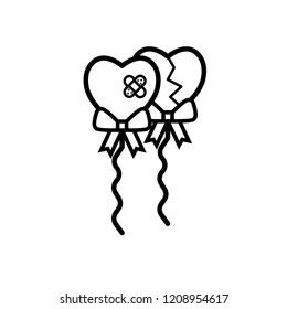 Balloon valentines day vector icon