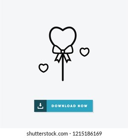 Balloon valentines day vector icon