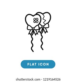 Balloon valentines day vector icon