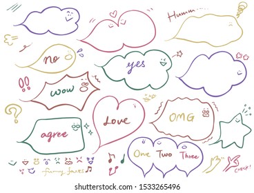 Balloon with various expressions Colorful vector one point
