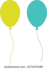 Balloon vector art design, Silhouette of balloons collection, Birthday balloons vector isolated