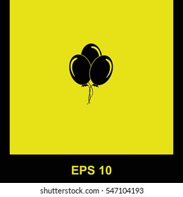Balloon vector black icon. Isolated illustration. Business picture.