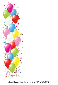 Balloon Vector Border. Balloon Collection.