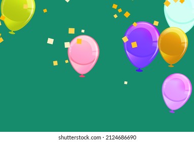 Balloon Vector Border. Balloon Collection, holiday background with place for text