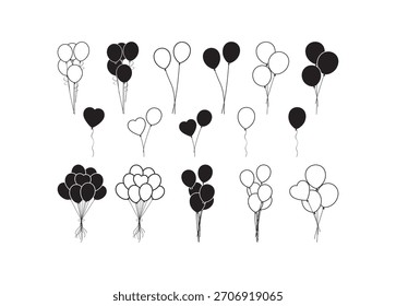 Globo, Paquete del Vector del globo, Clipart del globo, silueta del globo.	
