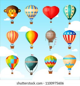 Balloon vector cartoon air-balloon or aerostat 