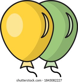 icono de línea de color de vector de globo  
