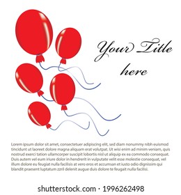 Balloon vector design with greeting text
