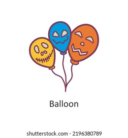 Ilustración de diseño de icono de vector de globo. Símbolo de Halloween sobre fondo blanco archivo EPS 10