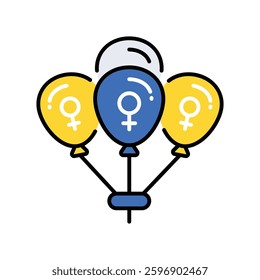 Balloon vector filled outline icon. EPS 10 file
