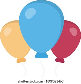 balloon vector flat color icon 