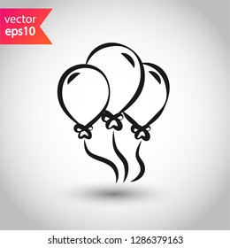 Balloon vector icon. Air ball flat symbol. Helium balloon sign. EPS 10