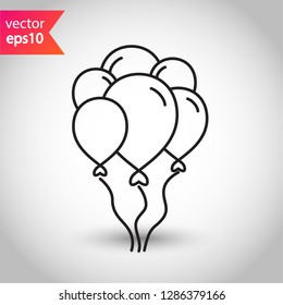 Balloon vector icon. Air ball flat symbol. Helium balloon sign. EPS 10