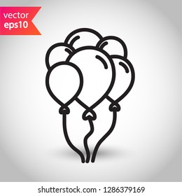 Balloon vector icon. Air ball flat symbol. Helium balloon sign. EPS 10
