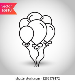 Balloon vector icon. Air ball flat symbol. Helium balloon sign. EPS 10