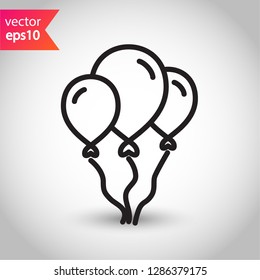 Balloon vector icon. Air ball flat symbol. Helium balloon sign. EPS 10