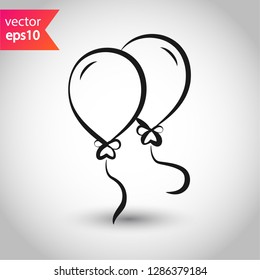Balloon vector icon. Air ball flat symbol. Helium balloon sign. EPS 10