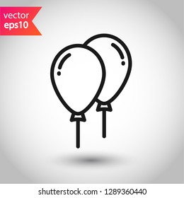 Balloon vector icon. Air ball flat symbol. Helium balloon sign. EPS 10
