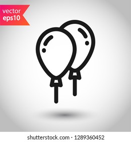 Balloon vector icon. Air ball flat symbol. Helium balloon sign. EPS 10