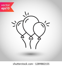 Balloon vector icon. Air ball flat symbol. Helium balloon sign. EPS 10