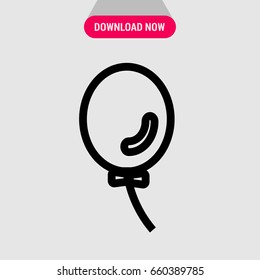 Balloon vector icon, Air balloon with the bow the bottom symbol. Simple, modern flat vector illustration for mobile app, website or desktop app  