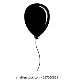 Balloon vector icon - black illustration
