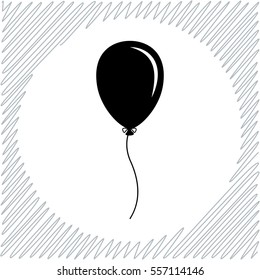 Balloon vector icon - black  illustration