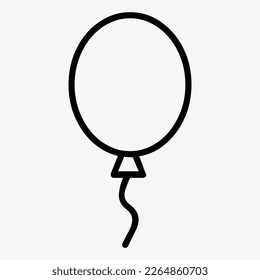Icono de vector de globo. Ilustración en blanco y negro. Icono de contorno lineal.