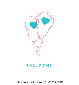 
Balloon vector icon. Helium decoration symbol