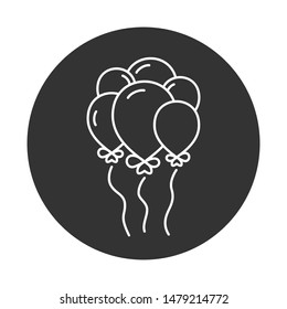 Balloon vector icon. Helium balloon sign. Air ball flat symbol. EPS 10. Round icon design