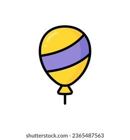 Balloon Vector Icon Illustration. Birthday Party Icon Concept Isolated Premium Vector. Flat Style
