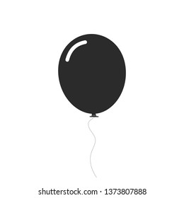 Balloon vector icon isolated on white background. Black balloon icon in flat style. Useful for party poster, greeting and wedding card. Vector illustration of modern party balloon