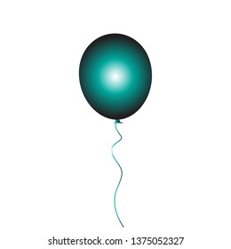 Balloon vector icon isolated on white background. Green gradient balloon icon. Useful for party poster, greeting and wedding card. Vector illustration 