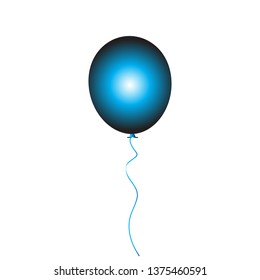 Balloon vector icon isolated on white background. Blue gradient balloon icon. Useful for party poster, greeting and wedding card. Vector illustration 