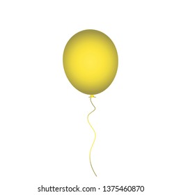 Balloon vector icon isolated on white background. Yellow gradient balloon icon. Useful for party poster, greeting and wedding card. Vector illustration 