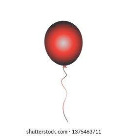 Balloon vector icon isolated on white background. Red gradient balloon icon. Useful for party poster, greeting and wedding card. Vector illustration 