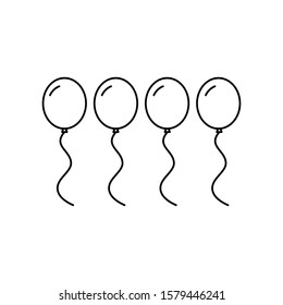 Balloon vector icon isolated on white background. Modern simple flat birthday balloon sign. Celebration, internet concept. Trendy vector helium ballon symbol for website, web button, mobile app. logo