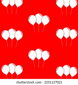 Balloon vector icon isolated on red background, vector illustration