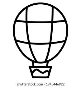 Balloon vector icon on a white background. Stock image of tourism, travel and uplift. Illustration for design, logo, banner, brochure, icon, pictogram.