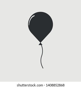 Balloon vector icon solid grey