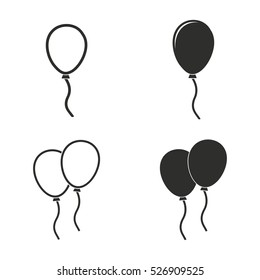 Balloon vector icons set. Illustration isolated for graphic and web design.